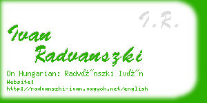 ivan radvanszki business card